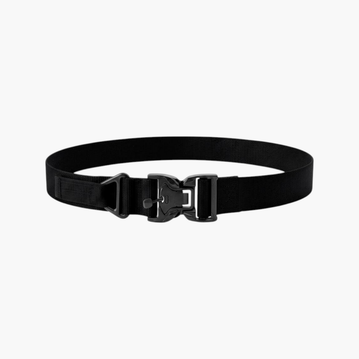 Cinturón táctico con hebilla de liberación rápida para equipamiento militar, policial y outdoor.