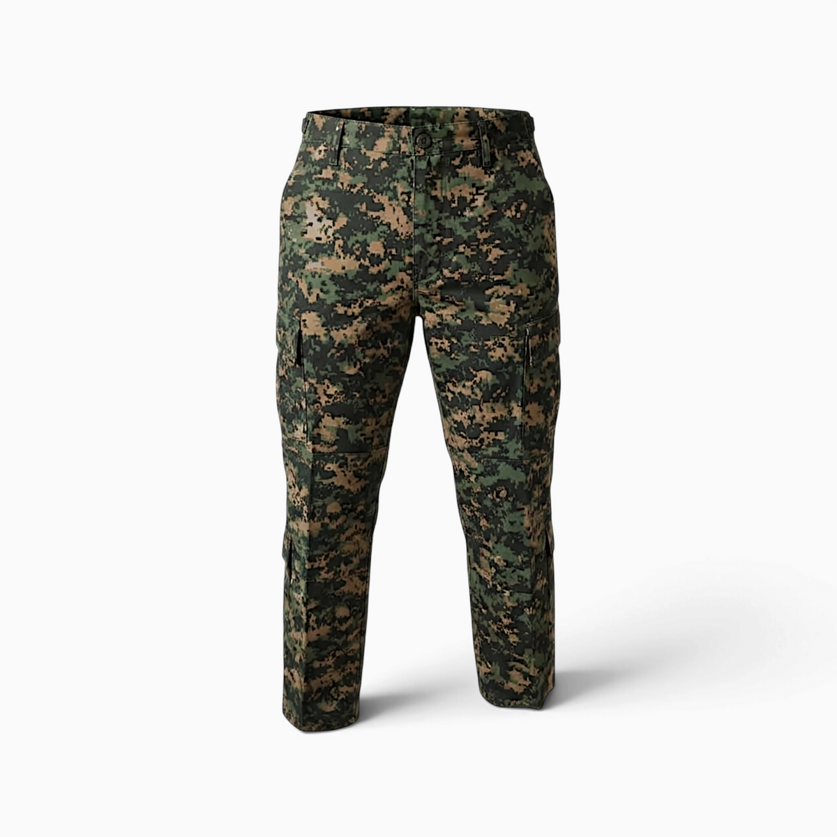 Pantalón táctico camuflado digital selva antirasgo ripstop para fuerzas especiales y escoltas UNP en Colombia.