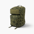 Morral táctico de 25 litros con camuflaje digital selva y sistema MOLLE para misiones militares y uso outdoor.